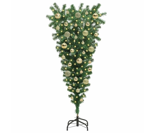 Apgriezts Mākslīgais Priekšlaicīgs Ziemassvētku Koks Ar Bumbiņu Komplektu Vidaxl