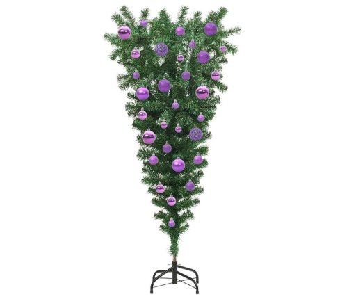 Apgriezts Mākslīgs Iepriekš Aizdedzināts Ziemassvētku Koks Ar Bumbu Komplektu Vidaxl