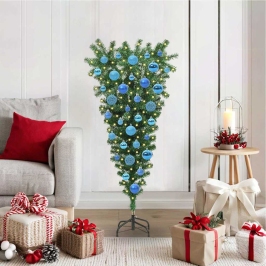 Otrādi Uz Leju Mākslīgais Iepriekš Apgaismotais Ziemassvētku Eglīte Ar Bumbiņu Komplektu Vidaxl Otrādi Uz Leju Mākslīgais Iepriekš Apgaismotais Ziemassvētku Eglīte Ar Bumbiņu Komplektu Vidaxl