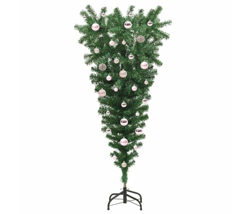 Lejupejošs Mākslīgais Iepriekš Apgaismots Ziemassvētku Koks Ar Bumbiņu Komplektu Vidaxl