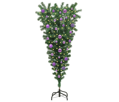 Apgrieztais Mākslīgais Ziemassvētku Koks Ar Bumbiņu Komplektu Vidaxl