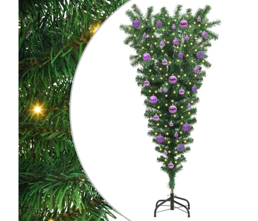 Apgrieztais Mākslīgais Ziemassvētku Koks Ar Bumbiņu Komplektu Vidaxl