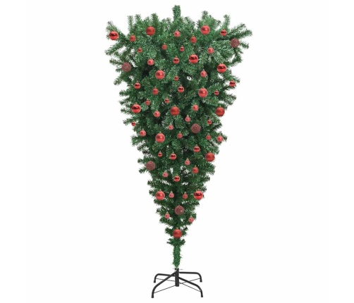 Apgriezts Mākslīgais Iepriekš Apgaismots Ziemassvētku Koks Ar Bumbiņu Komplektu Vidaxl