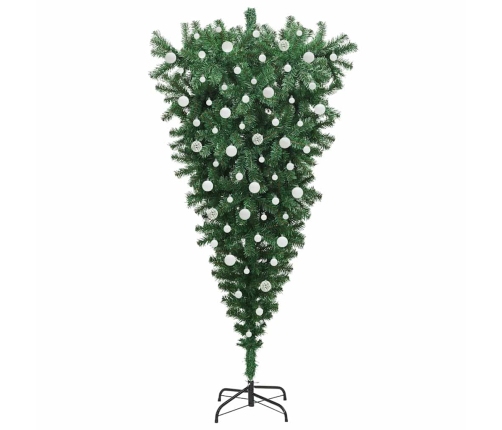 Apgriezts Mākslīgais Iepriekš Apgaismotais Ziemassvētku Koks Ar Bumbiņu Komplektu Vidaxl