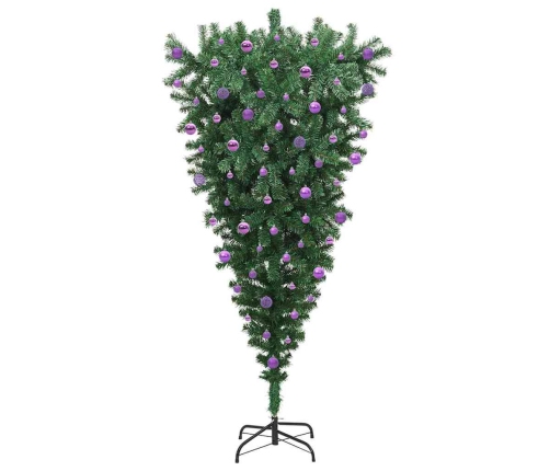 Apgriezts Mākslīgais Iepriekš Apgaismotais Ziemassvētku Koks Ar Bumbiņu Komplektu Vidaxl