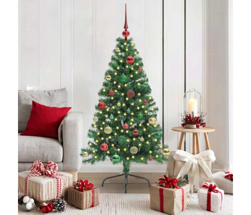 Mākslīgais Iepriekš Apgaismotais Ziemassvētku Koks Zaļa 150 Cm Vidaxl