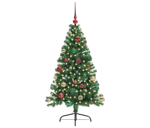 Mākslīgais Iepriekš Apgaismotais Ziemassvētku Koks Zaļa 150 Cm Vidaxl