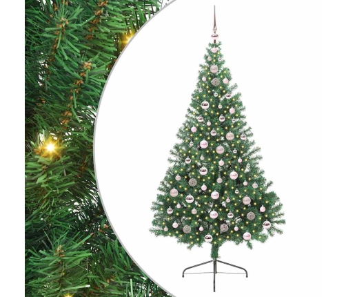 Mākslīgais Led Ziemassvētku Eglīte Su 300 Led Zaļa 210 Cm Pvc Vidaxl