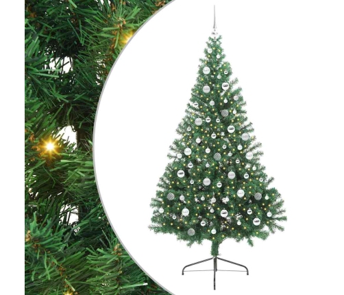 Mākslīgais Led Ziemassvētku Eglīte Su 300 Led Zaļa 210 Cm Pvc Vidaxl