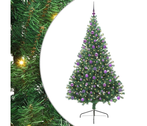 Mākslīgais Led Ziemassvētku Eglīte Su 300 Led Zaļa 210 Cm Pvc Vidaxl