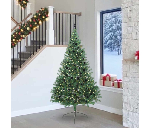 Mākslīgais Led Ziemassvētku Eglīte Su 300 Led Zaļa 240 Cm Pvc Vidaxl