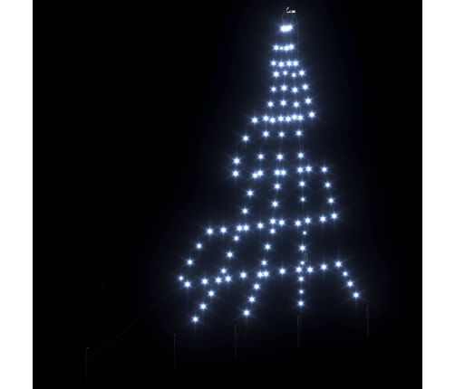 Led Ziemassvētku Koks Su 112 Led Vēsi Balts 511 Cm Metāla Vidaxl