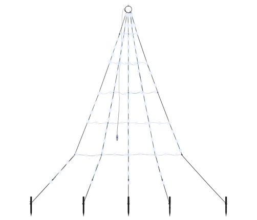 Led Ziemassvētku Koks Su 112 Led Vēsi Balts 511 Cm Metāla Vidaxl