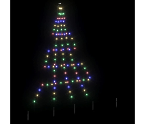 Led Ziemassvētku Koks Su 112 Led Daudzkrāsains 511 Cm Metāla Vidaxl