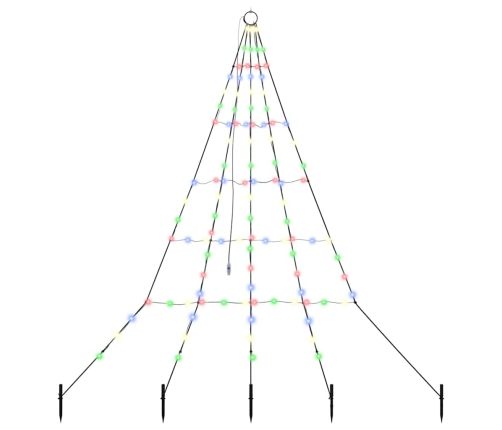 Led Ziemassvētku Koks Su 112 Led Daudzkrāsains 511 Cm Metāla Vidaxl