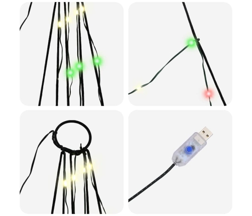 Led Ziemassvētku Koks Su 168 Led Daudzkrāsains 511 Cm Metāla Vidaxl