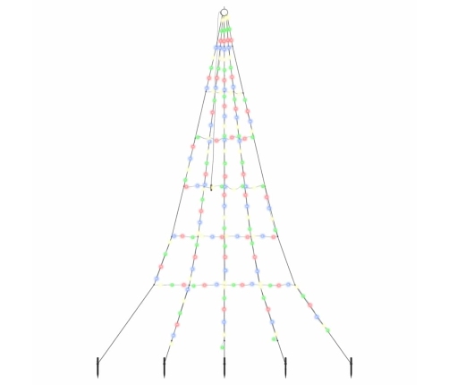 Led Ziemassvētku Koks Su 168 Led Daudzkrāsains 511 Cm Metāla Vidaxl