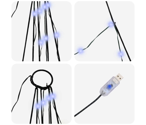 Led Ziemassvētku Koks Su 168 Led Zila 511 Cm Metāla Vidaxl