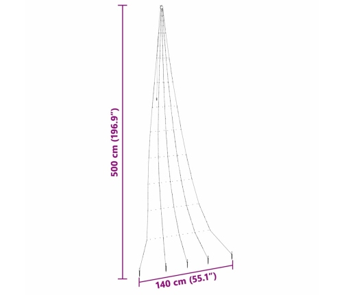 Led Ziemassvētku Koks Su 276 Led Silti Balts 511 Cm Metāla Vidaxl