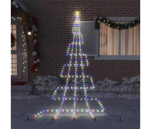 Led Ziemassvētku Koks Su 276 Led Daudzkrāsains 511 Cm Metāla Vidaxl