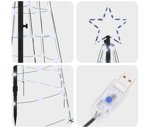 Led Ziemassvētku Koks Su 390 Led Vēsi Balts 250 Cm Dzelzs Vidaxl