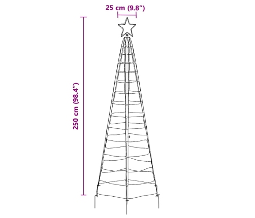 Led Ziemassvētku Koks Su 390 Led Vēsi Balts 250 Cm Dzelzs Vidaxl