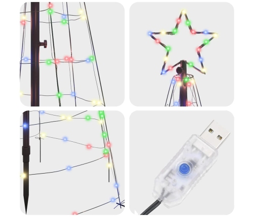 Led Ziemassvētku Koks Su 390 Led Daudzkrāsains 250 Cm Dzelzs Vidaxl