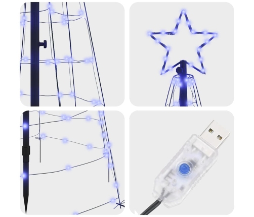 Led Ziemassvētku Koks Su 390 Led Zila 250 Cm Dzelzs Vidaxl