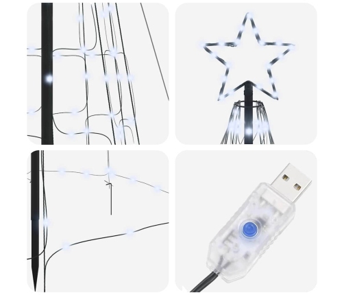 Led Ziemassvētku Koks Su 800 Led Vēsi Balts 400 Cm Dzelzs Vidaxl