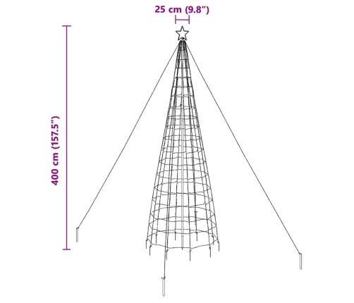 Led Ziemassvētku Koks Su 800 Led Vēsi Balts 400 Cm Dzelzs Vidaxl