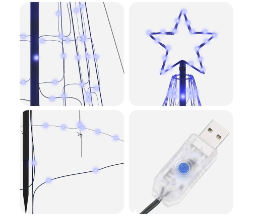 Led Ziemassvētku Koks Su 800 Led Zila 400 Cm Dzelzs Vidaxl