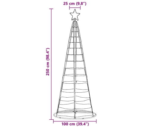 Led Ziemassvētku Koks Su 390 Led Daudzkrāsains 250 Cm Dzelzs Vidaxl