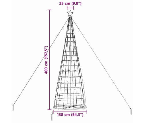 Led Ziemassvētku Koks Su 800 Led Vēsi Balts 400 Cm Dzelzs Vidaxl