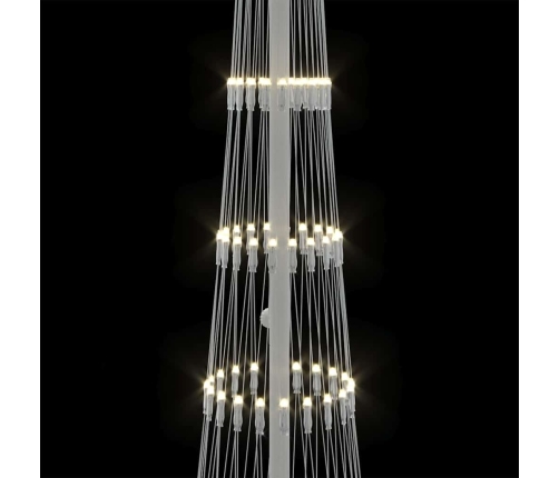 Led Ziemassvētku Koks Silti Balts 138.5 X 138.5 X 399 Cm Metāla Vidaxl