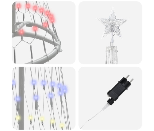 Led Ziemassvētku Koks Daudzkrāsains 138.5 X 138.5 X 399 Cm Vidaxl