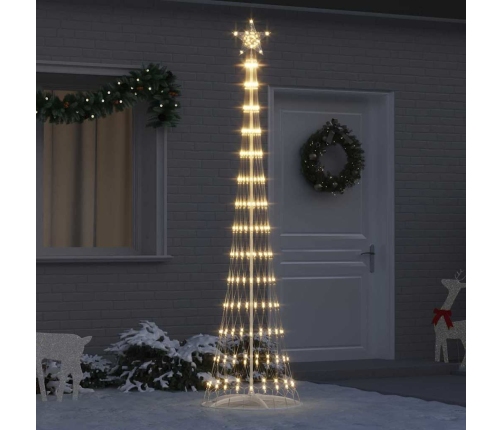 Led Ziemassvētku Koks Silti Balts 138.5 X 138.5 X 399 Cm Metāla Vidaxl