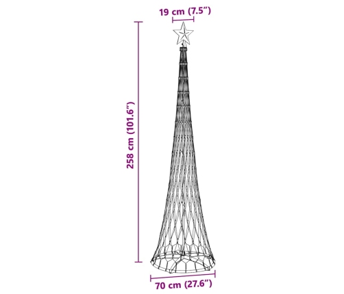 Led Ziemassvētku Koks Silti Balts 138.5 X 138.5 X 399 Cm Metāla Vidaxl