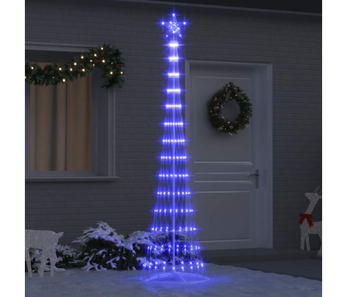 Led Ziemassvētku Koks Zila 138.5 X 138.5 X 399 Cm Metāla Vidaxl
