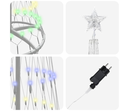 Led Ziemassvētku Koks Daudzkrāsains 138.5 X 138.5 X 399 Cm Vidaxl