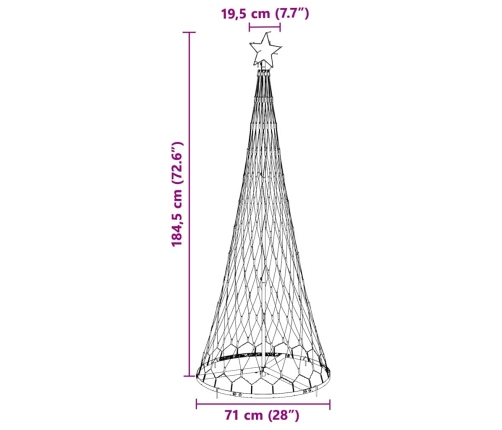 Led Ziemassvētku Koks Daudzkrāsains 138.5 X 138.5 X 399 Cm Vidaxl
