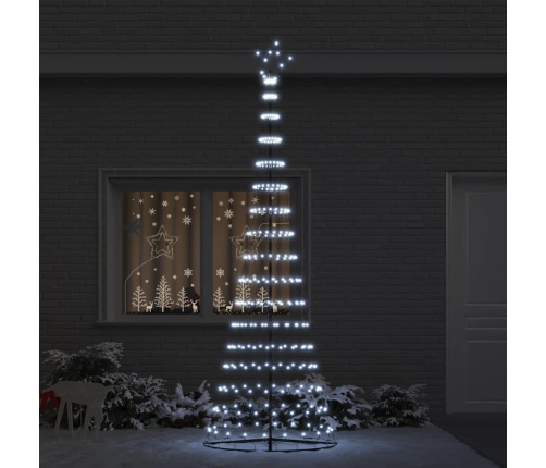 Led Ziemassvētku Koks Vēsi Balts 138.5 X 138.5 X 399 Cm Metāla Vidaxl