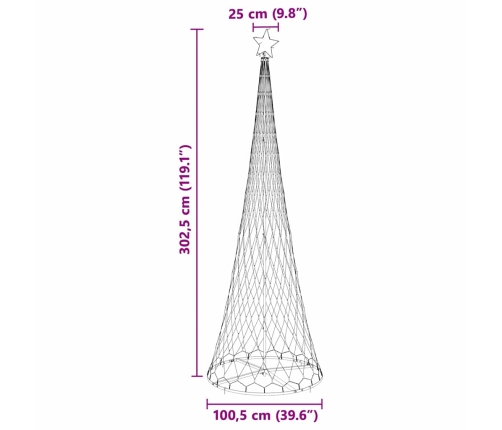 Led Ziemassvētku Koks Vēsi Balts 138.5 X 138.5 X 399 Cm Metāla Vidaxl
