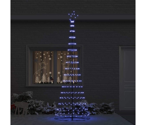 Led Ziemassvētku Koks Zila 138.5 X 138.5 X 399 Cm Metāla Vidaxl