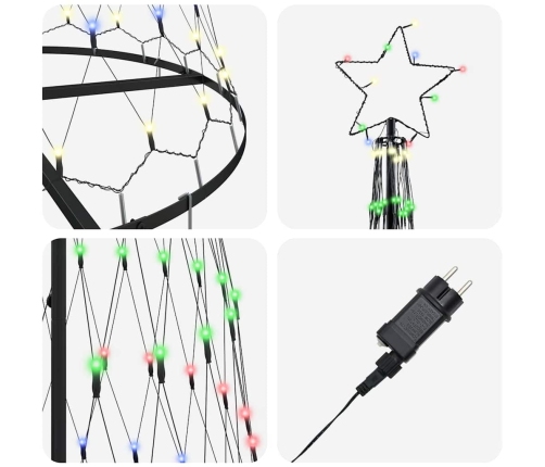 Led Ziemassvētku Koks Daudzkrāsains 138.5 X 138.5 X 399 Cm Vidaxl