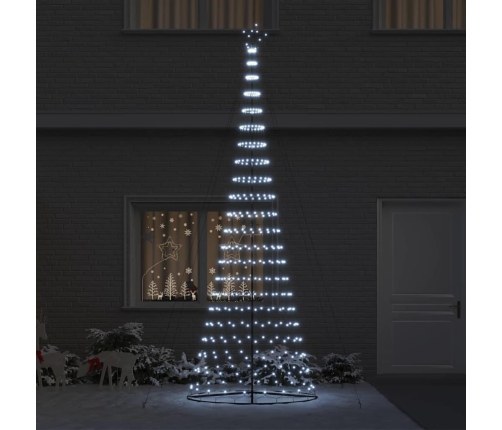 Led Ziemassvētku Koks Vēsi Balts 138.5 X 138.5 X 399 Cm Metāla Vidaxl