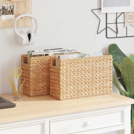 Žurnālu Grozi 2 Pcs Dabiska 39 X 14 X 25 Cm Ūdens Hiacintes Vidaxl