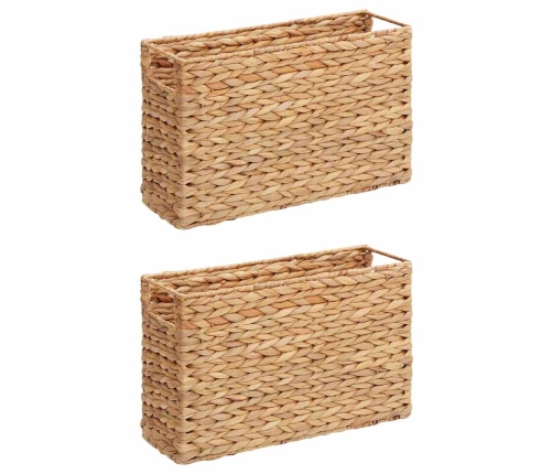 Žurnālu Grozi 2 Pcs Dabiska 39 X 14 X 25 Cm Ūdens Hiacintes Vidaxl