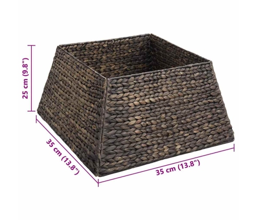 Ziemassvētku Koka Apmale Melna 50 X 50 X 25 Cm Ūdens Hiacintes Vidaxl