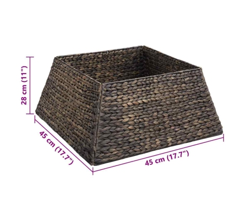 Ziemassvētku Koka Apmale Melna 60 X 60 X 28 Cm Ūdens Hiacintes Vidaxl