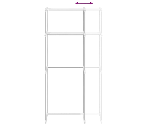 Veļas Mašīnas Plaukts Balts 70 X 27 X 136 Cm Alumīnijs Vidaxl